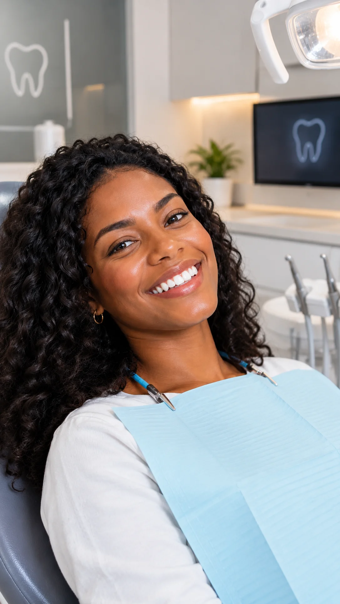 Profissional sorrindo no consultório da RS ODONTO